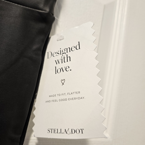 Stella & Dot The Rebel Leggings Pull On Vegan Leather Front Black Women's - Picture 7 of 7